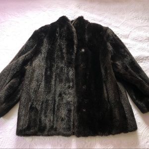 Women’s Black/Brown Faux Fur 1X Lined Coat